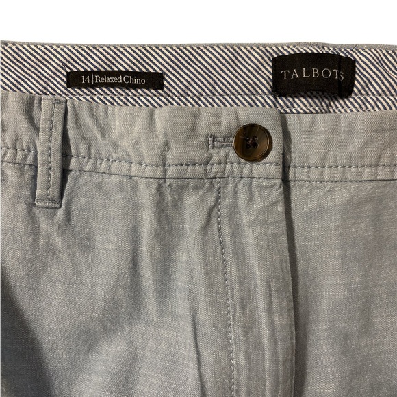 Talbots Women’s Relaxed Chino Linen Like Ankle Length Light Blue Size 14 - Picture 4 of 8